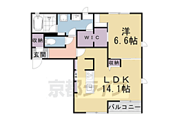 アネックス澤野井 1階1LDKの間取り