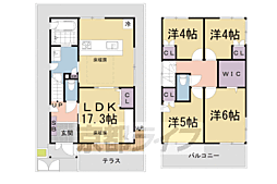 川田山田貸家 4LDKの間取り
