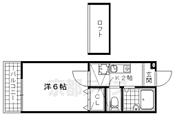 セ・レスト薬大南 1階1Kの間取り