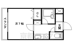 パルデンス洛東 2階1Kの間取り