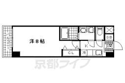 京都地下鉄東西線 椥辻駅 徒歩2分の賃貸マンション 2階1Kの間取り