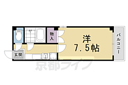 ピースフル京都 5階1Kの間取り