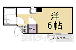 京都市営烏丸線 北山駅 徒歩10分の賃貸マンション 4階1Kの間取り