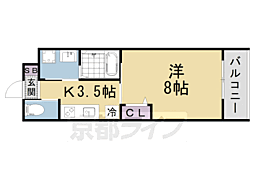 京都地下鉄東西線 椥辻駅 徒歩5分の賃貸マンション 5階1Kの間取り