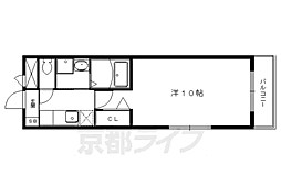 京阪本線 出町柳駅 徒歩23分の賃貸マンション 3階1Kの間取り