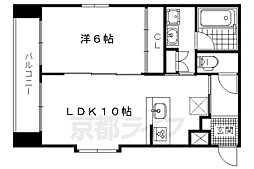 京都市営烏丸線 松ヶ崎駅 徒歩3分の賃貸マンション 4階1LDKの間取り