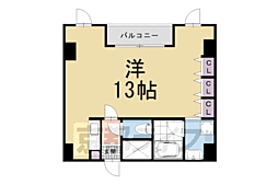 ラフィーネ御池 8階1Kの間取り