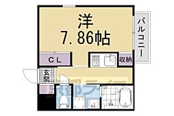 叡山電鉄叡山本線 一乗寺駅 徒歩7分の賃貸マンション 3階1Kの間取り