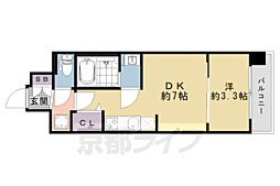 プレサンス十条凛華 1DKの間取図画像