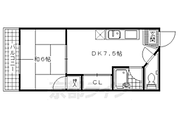 JR東海道・山陽本線 西大路駅 徒歩19分の賃貸アパート 5階1DKの間取り
