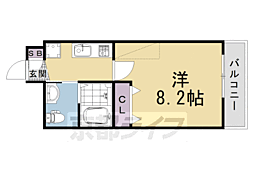 ワンモアハート円町 7階1Kの間取り