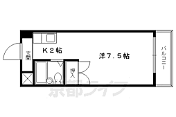 叡山電鉄叡山本線 茶山・京都芸術大学駅 徒歩2分の賃貸マンション 1階1Kの間取り
