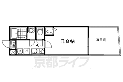 JR東海道・山陽本線 山科駅 徒歩12分の賃貸アパート 1階1Kの間取り