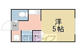 京都市営烏丸線 北大路駅 徒歩7分の賃貸マンション 3階1Kの間取り