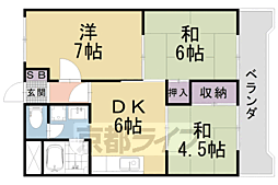 シャトー音羽 1階3DKの間取り