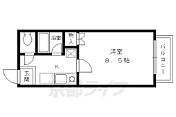 アベニュー高辻 3階1Kの間取り