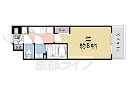 京都市営烏丸線 十条駅 徒歩3分の賃貸マンション 3階1Kの間取り