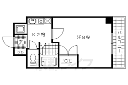 アール四条大宮 3階1Kの間取り