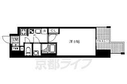 ベラジオ五条堀川II 6階1Kの間取り
