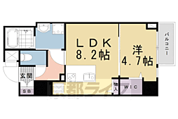 ＤＣガーデン京都西 2階1LDKの間取り