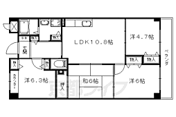 JR東海道・山陽本線 山科駅 徒歩5分の賃貸マンション 2階4LDKの間取り