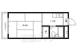 京都市営烏丸線 今出川駅 徒歩18分の賃貸マンション 1階1Kの間取り