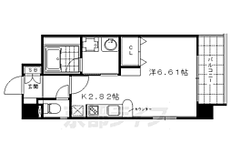 ベラジオ京都神泉苑 6階1Kの間取り
