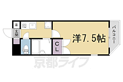 叡山電鉄叡山本線 一乗寺駅 徒歩9分の賃貸マンション 2階1Kの間取り