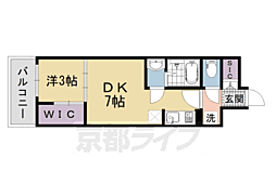 シエーナグランデ四条烏丸 406 4階1DKの間取り