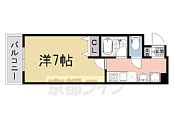 サンロイヤル五条 3階1Kの間取り