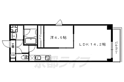 京阪本線 出町柳駅 徒歩6分の賃貸マンション 4階1LDKの間取り