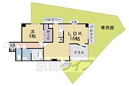 京都地下鉄東西線 椥辻駅 徒歩3分の賃貸マンション 1階1LDKの間取り