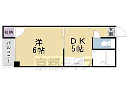 サンシャイン京都 1階1DKの間取り