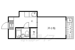京福電気鉄道北野線 北野白梅町駅 徒歩10分の賃貸マンション 3階1Kの間取り