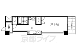 JR東海道・山陽本線 京都駅 徒歩1分の賃貸マンション 7階1Kの間取り