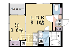 （仮称）西ノ京冷泉町 2階1LDKの間取り