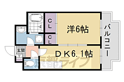 ヴィラージュＫ 2階1DKの間取り