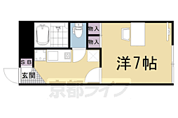 JR東海道・山陽本線 西大路駅 徒歩12分の賃貸アパート 1階1Kの間取り