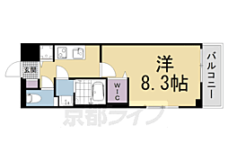 叡山電鉄叡山本線 修学院駅 徒歩6分の賃貸マンション 5階1Kの間取り