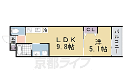 （仮称）ＬＥＩ椥辻勧修 3階1LDKの間取り