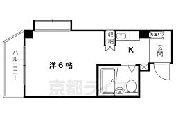 ウエストコートＩ 2階1Kの間取り