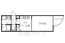 エンゼルコート 4階1DKの間取り