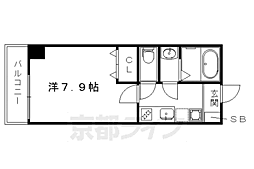 京福電気鉄道北野線 北野白梅町駅 徒歩5分の賃貸マンション 5階1Kの間取り