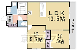 Ｎｏａｈ山科椥辻 2階2LDKの間取り