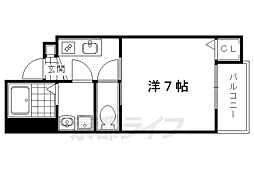 京阪本線 出町柳駅 徒歩14分の賃貸マンション 5階1Kの間取り