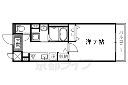 京福電気鉄道北野線 北野白梅町駅 徒歩16分の賃貸マンション 2階1Kの間取り