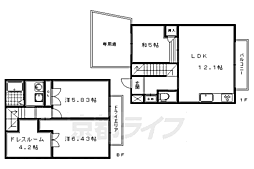 叡山電鉄叡山本線 元田中駅 徒歩5分の賃貸マンション 1階3LDKの間取り