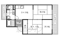 ハイツクローバー 2階3DKの間取り