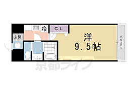 京都市営烏丸線 今出川駅 徒歩14分の賃貸マンション 2階1Kの間取り
