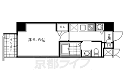プレサンス京都鴨川彩華 2階1Kの間取り